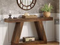 main image for ad Farmhouse Entryway Console Table Rustic Brown Wooden Hallway