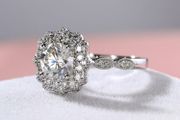 Vintage Style Crystal Silver Ring