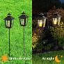 2Pcs Outdoor Landscape Lantern 83.5cm Tall Decorative Candle Holder Metal Pathway Candle Lanterns with 60cm H Removable Stake Rod and Tempered Glass for Lawn Yard Patio Path Grave (Black) Image 3