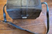 Vintage Brown Camera Case with Red Interior and Shoulder Strap