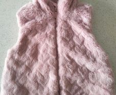 Baby Girls pink faux fur gilet