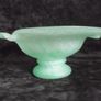 Vintage Green glass, footed glass bowl Image 2