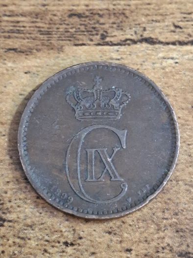 Denmark, 5 Ore 1899 Coin, Christian IX - free standard postage