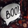 Bedlam Brand Boo Halloween Cushion in Black Image 2