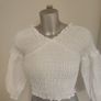 Zara white crop off shoulders blouse UK8 EU36 Postage included Image 3