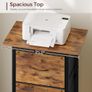 Mobile Filing Cabinet, Printer Stand with 2 Drawers, Wheeled Vertical File Cabinet, Adjustable Hanging Rods, fits A4/Letter Size, for Home Office, Rustic Brown and Black Image 7