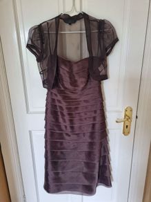 Brown tiered formal dress