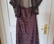 Brown tiered formal dress