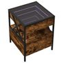 Bedside Table with Infinity LED Smoked Oak Image 3