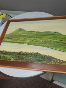 Vintage Woodcut Mount Errigal Scene