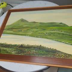 Vintage Woodcut Mount Errigal Scene