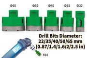 5 Bits-1 Blade Diamond Hole Saw Drill Bit &amp; 1.4mm Thickness Blade M14 Mounting Thread W/ Case for Drilling Tile Granite Marble Porcelain
