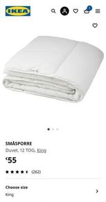 Ikea Smasporre Duvet, 12 Tog, King Size