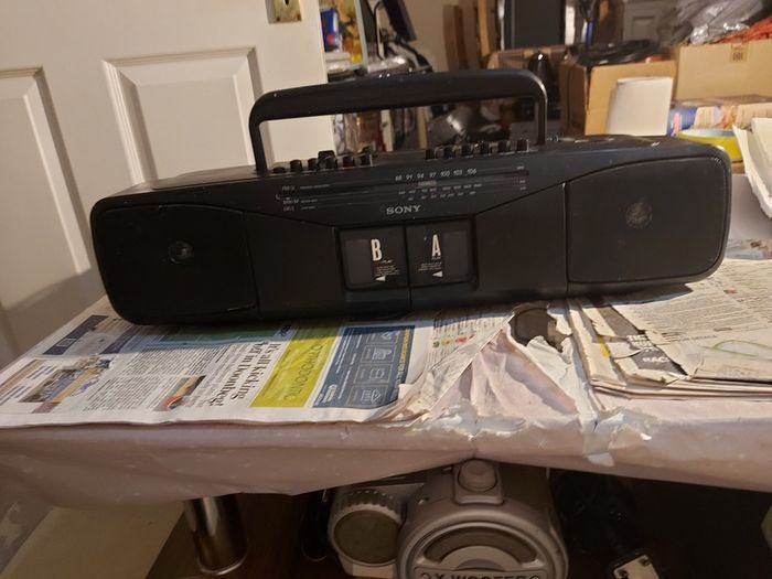 Sony Radio Cassette-Corder Model CFS-W304L, Radio and Dual Tape Deck, Radio works great, tapes not playing, tape decks need cleaning