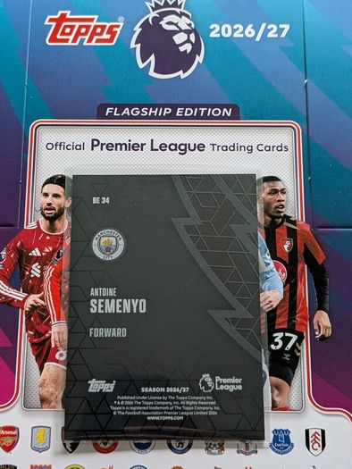 Antoine Semenyo Black Edge Edition Topps Flagship Edition Hobby Box 2026/27