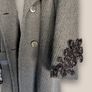 Grey Flared Wool Blend Herringbone Tailored Structured Fit Princess Coat UK 10 12 Image 6