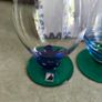SET OF 5 , 1920 s Art Deco Czech Republic Cobalt Blue Green On Clear Glasses Image 2