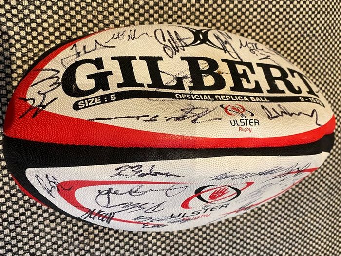 Gilbert Rugby Ball Size 5 with autographs of the Ireland national team