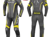 FREE SHIPPING - Shua Infinity 1PC Motorcycle Premium Leather Racing Suit (Black/Fluorescent Yellow)