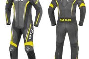 FREE SHIPPING - Shua Infinity 1PC Motorcycle Premium Leather Racing Suit (Black/Fluorescent Yellow)