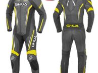 main image for ad FREE SHIPPING - Shua Infinity 1PC Motorcycle Premium Leather Racing Suit (Black/Fluorescent Yellow)