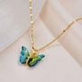 Colorful Butterfly Pendant Necklace Image 2