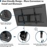TV Wall Bracket for Most 37-82 Inch LED LCD Plasma Flat Curved TVs, Tilt TV Wall Mount with Max. VESA 600x400mm, Up to 60kg, Bubble Level, 1.8m HDMI Cable and Cable Ties included (FREE POSTAGE) Image 5