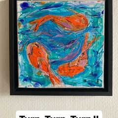 Framed Original contemporary Painting  Koi fish Fish psinting Dublin Original Gift