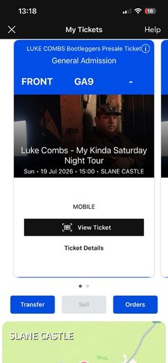 Luke Combs Sunday 19th FRONT standing