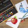 Wooden Art Case Art Supplies  Kids Art Set  Gifts For Kids  Contains Colouring Pencils, Felt Tips, Oil Pastels For Kids, Kids Painting Set, Crayons And More (FREE POSTAGE) Image 3