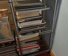 Metal bookcase, shelf