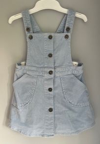 Bardot Junior light blue cord dungaree dress Size 12 -18 mths EUC