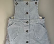 Bardot Junior light blue cord dungaree dress Size 12 -18 mths EUC