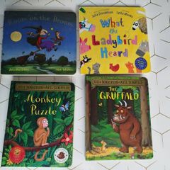 Julia Donaldson thick pages books. Monkey puzzle, what the ladybird herd, room on the broom, and the gruffalo
