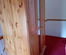 Large 3-Door Solid Pine Wardrobe with Mirror Excellent Condition