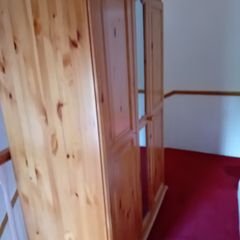 Large 3-Door Solid Pine Wardrobe with Mirror Excellent Condition