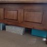 Solid wood king size bed frame and 2 matching lockers Image 2