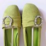 Solada Moda Green Suede Shoes EU36 UK3 Crystal Buckle Low Heel New Boxed  CAN POST Image 6