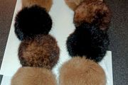 Real fur pompom stole 100cm with label