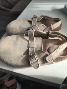 Girls Beige Suede Clogs / Sandals