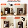 Record Player Stand with LED Light, 3 Tiers Turntable Stand with Charging Station & USB Ports Image 7