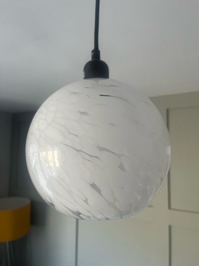 3 Pendant Shades - white glass