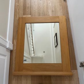 Solid oak framed mirror