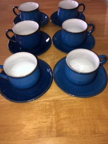 Denby Imperial Blue Espresso Cups & Saucers