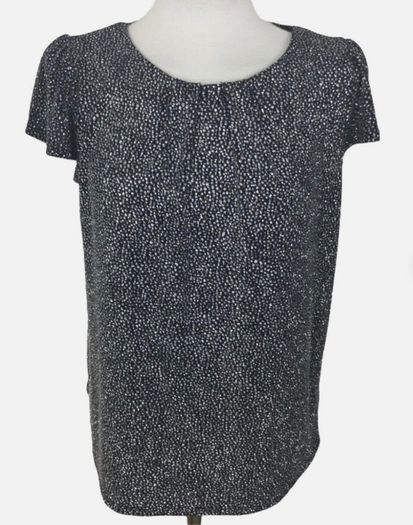 Billie & Blossom Ladies Navy Blue & Silver SPARKLY Top Uk 12 Petite includes postage