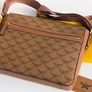 MCM Monogram messenger bag with natural nappa leather trim Image 4