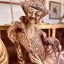 Vintage Oriental Resin Sculptured Figures Traditional Attire 1970s Image 7