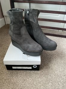 boots grey suede effect wedge sock boots size 41