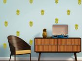 Pineapple Wall Decal, Pineapple Wall Stickers, Pineapple Pattern, Party Decor, Vinyl Decal Set, Wall Art, Unique Gold Decor
