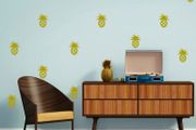 Pineapple Wall Decal, Pineapple Wall Stickers, Pineapple Pattern, Party Decor, Vinyl Decal Set, Wall Art, Unique Gold Decor